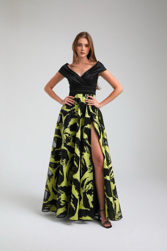 SİM Helen Yaka Desenli Elbise 8177