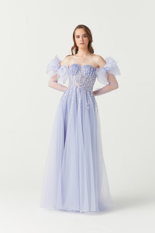 SİM Tül İşlemeli Elbise 132