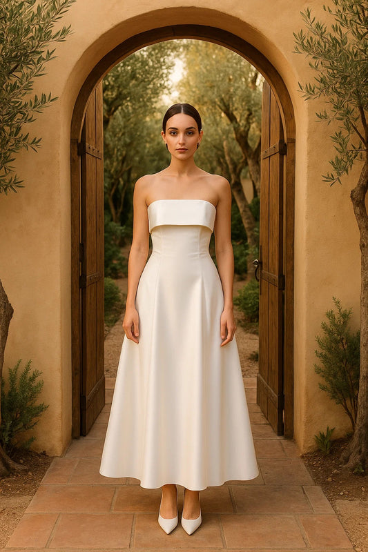 Sim Straplez Midi Elbise 2115